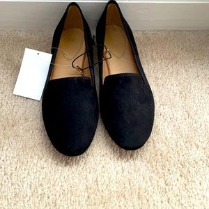 Black suede flats